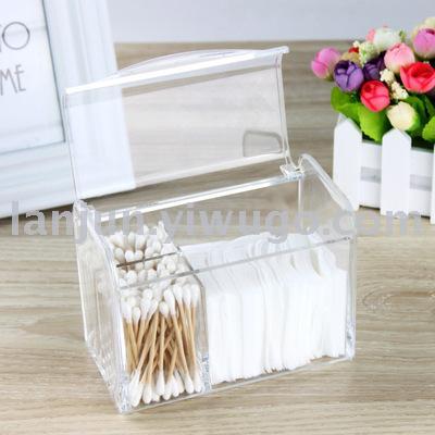  Transparent dust-proof cotton swab box plastic small box makeup remover cotton household desktop receive and tidy