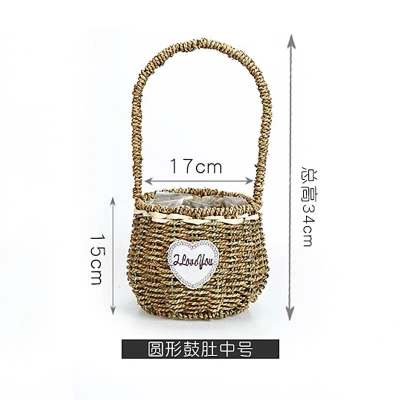 Straw flower basket gift basket decorative basket egg basket