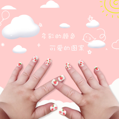 Granular Three-Dimensional Strawberry Series Children's Removable Fake Nails Wear Nail Finished Nail Beauty Factory Direct Sales Spot