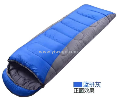 1.3kg autumn two curved color matching adult envelope with a hat sleeping bag