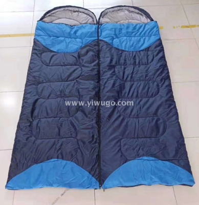 1.3kg autumn color double couples outdoor with a hat envelope super easy to carry outdoor sleeping bags