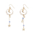 AB asymmetrical zircon star earrings long fringe pendant Korean crystal pearl earrings