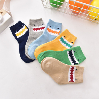 Spring and Autumn New Cartoon Cute Baby's Socks Breathable Tube Combed Cotton Children's Baby's Socks Tube Monster Socks