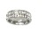 European and American fashion titanium steel, stainless steel double row diamond ring