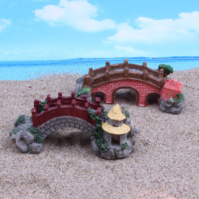 Psychological sand box sand accessories building traffic micro landscape aquarium mounted resin arch bridge