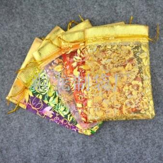 10*14CM new fashion bronzing gauze bundle pocket gift jewelry bag drawstring bag wholesale phnom penh yarn bag