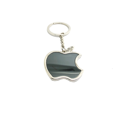 Apple point drill single row key chain laser marking lettering advertising to promote business gift pendant manufacturers