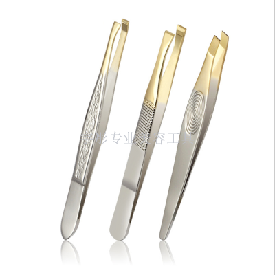 Semi-gold-plated eyebrow pliers stainless steel hair extractor beauty makeup tool eyebrow eyebrow clamp pliers