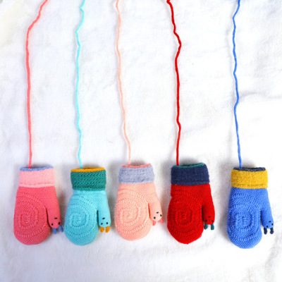 Children's Gloves Wool Knitted Cartoon Winter Keep Baby Warm Gloves Full Finger Boys' and Girls' Gloves Winter Wholesale