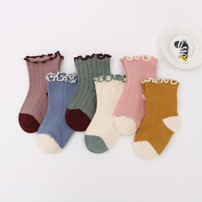 Children's Socks Spring and Autumn New Combed Cotton Girls' Stockings Sweet Fungus Lace Princess Socks Factory Wholesale