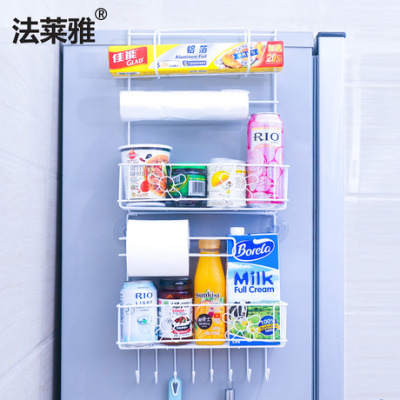 The kitchen supplies grocery side rack multi-functional household side wall rack plastic wrap storage rack