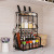 On the Kitchen shelf, double black multi-functional counters rack three layers of cutlery indifferent rack