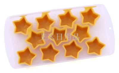 Jx-503-7 double color star plastic ice box plastic ice box refrigerator pentacle ice mold silicone ice box