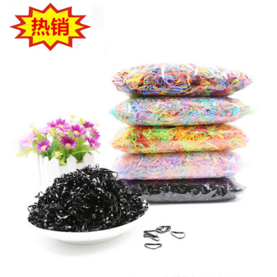 Manufacturers direct sales of 4,000 hair ring high elastic hair disposable small rubber band color children's rubber band wholesale