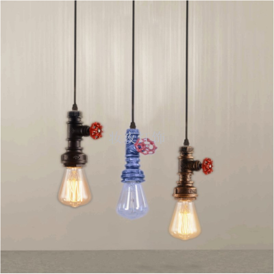 American Country Loft Chandelier Water Pipe Pendant Lamp Bar Chandelier Iron Lighting Dining Chandelier