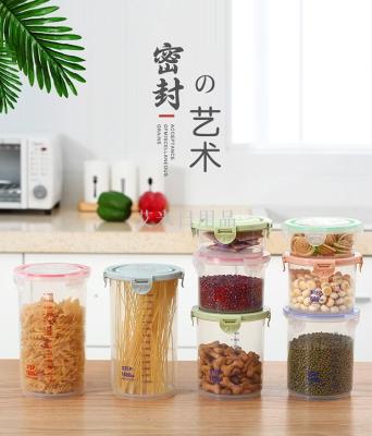 JZ- plastic seal jar crisper container kitchen cereal box round food storage tank