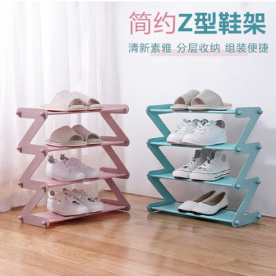 New plastic multi-layer shoe rack multifunctional assembly shoe rack household simple storage rack cloth art dustproof shoe rack