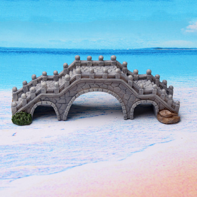Manufacturer direct building class three arch bridge, aquarium decorative micro landscape psychological sand table sand resin bridge 10.5 cm