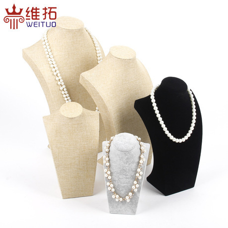 weituo suede neck portrait model necklace pendant shelf jewelry ornament jewelry rack in stock wholesale