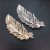 Luxury fashion joker micro zircon crystal feather brooch brooch pin west assembly factory direct accessories