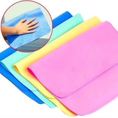 Multifunctional deerskin towel for car washing and cleaning 20*30 water cotton PVA synthetic suede towel for water absorption and dry hair