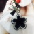 PU leather/wool/sequined five-petaled diamond ring ring key chain pendant