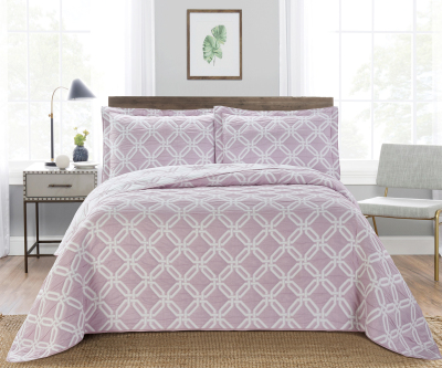 Modern simple thin air conditioning yarn-dyed polyester cotton double jacquard bedding 3 pcs quilt set bedspread Korean