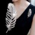 Luxury fashion joker micro zircon crystal feather brooch brooch pin west assembly factory direct accessories