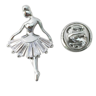 Margin and lovely micro zircon ballerina girl horse needle collar pin pin pin pin pin pin pin shirt brooch manufacturers direct brooch