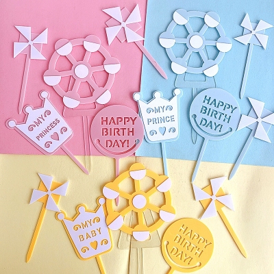 The Crown baby cake topper set my prince princess creative children 's party cake decoration