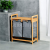 Bamboo double-checked laundry basket removable sliding bag and rack bathroom laundry towel storage basket