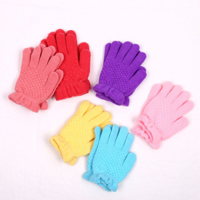 Autumn and Winter Children's Gloves Boys and Girls Warm Thickened Cartoon Anti-Scratch Face Baby Knitted Knitting Wool Gloves