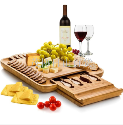 Bamboo cheese board set, bamboo cheese knife, bamboo cheese board, bamboo drawer cheese board