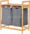 Bamboo double-checked laundry basket removable sliding bag and rack bathroom laundry towel storage basket