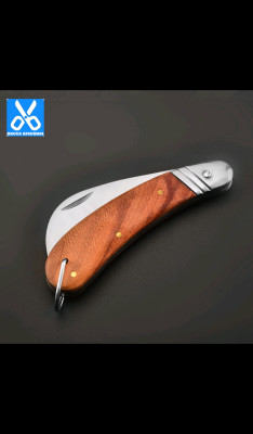 Red wood handle stainless steel electrician 's knife Red wood handle is suing folding knife folding stainless steel scimitar wooden handle electrician' s knife