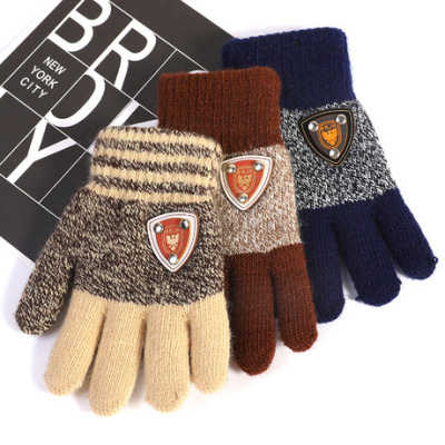Baby Gloves Autumn and Winter Boys Five Finger Cute Gloves Girl Thin Type Finger Gloves Children's Wool Winter