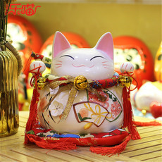7 \\\"sakura fortune cat accessories opening small Japan fortune cat ceramic household accessories piggy bank sw249A