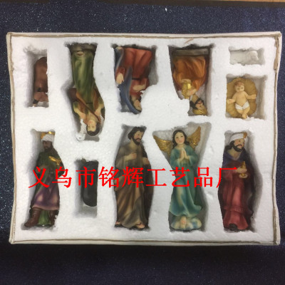 Western religious series character resin crafts Jesus Christian Christmas gifts manger set out a custom-made