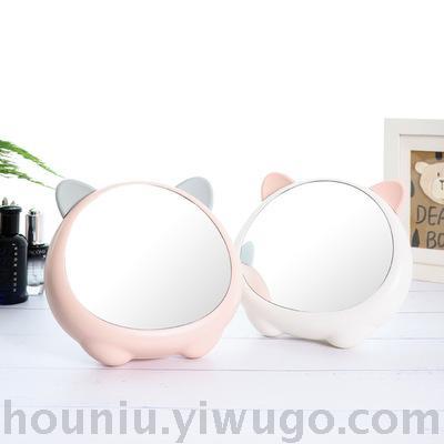 Patent model cute cat single side table mirror living quarters silicone modeling desktop makeup mirror a hair substitute