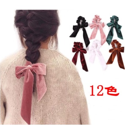 Velvet Bow tie For fashionable Ladies hair ring with 30 colours Customizable