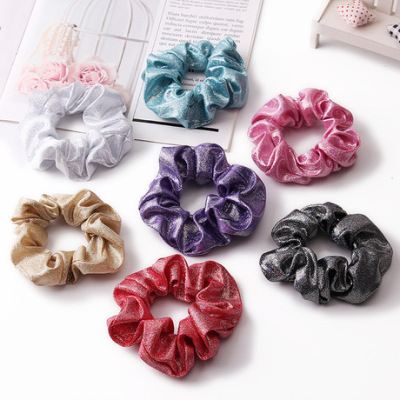 Cross border sourcing metal Scrunchies hair ring hot stamping two-color large Colon ring head C86