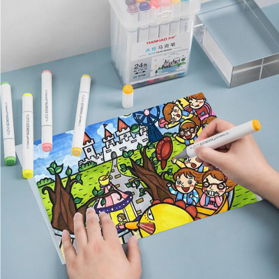 Tianhao Marker Package Professional Hand-Painted Set Fluorescent Pen/Marking Pen/White Penholder Barrel Marker