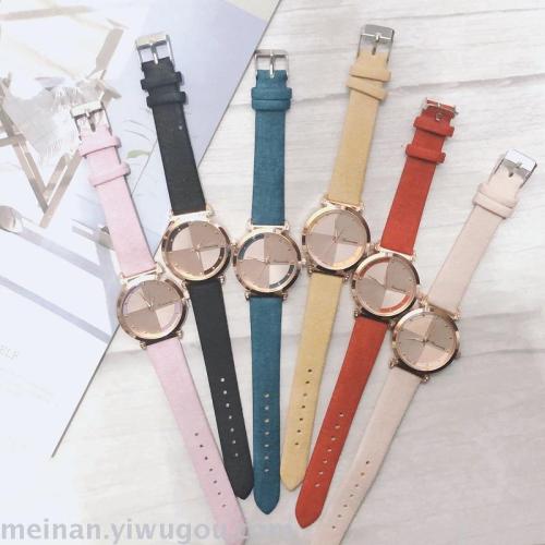 new women‘s color matching belt creative quartz watch simple fashion watch