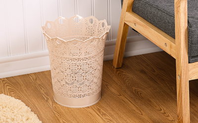 Circular lace hollow-out multi-purpose bucket household garbage can sanitation bucket plastic basket flower bucket