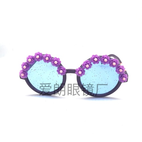 Summer round Frame Lace Sunglasses Prom Party Glasses Decorative Sunglasses Sweet Prom Glasses