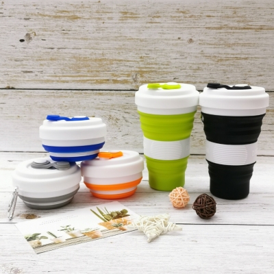 Folding Silica Gel Cup Adjustable Cup Outdoor Drinking Glass Portable Water Cup Coffee Cup Travel Microwave Oven Available