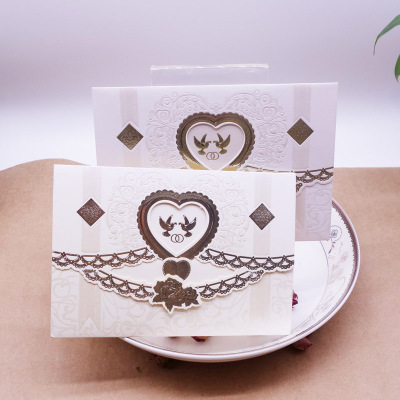 Golden jubilee wedding invitation manufacturers direct custom high-grade gilding high quality small intaglio invitation card