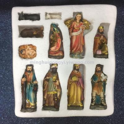 Western Christmas gifts resin manger set up a Catholic Christian shopping mall window decoration