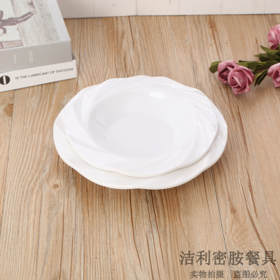 Melamine Tableware Imitation Porcelain Solid Color Simple European Cake Plate Creative Tableware Food Tray Party Barbecue Party Plate
