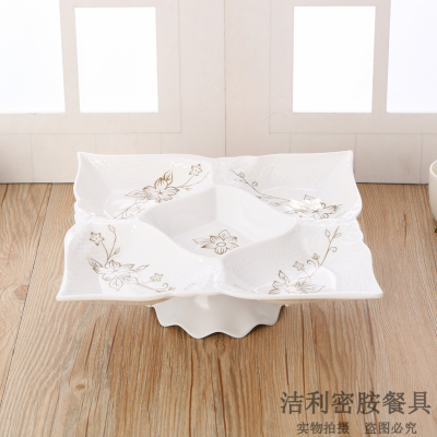 Home Living Room Square Tray for Guests New Year Snack Dried Fruit Fruit Tray Simple Style Creative Style